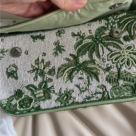 RARE Staud Tommy Beaded Bag - Green and White NWT - Picture 7 of 8
